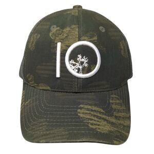 Tentree Snapback Trucker Hat Green One Size Adjustable Embroidered Camo 6 Panel
